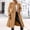 Khaki, variant on LEKODE Womens Wool Blend Overcoat Notched Lapel Single-Breasted Trench Coat Black 2XL