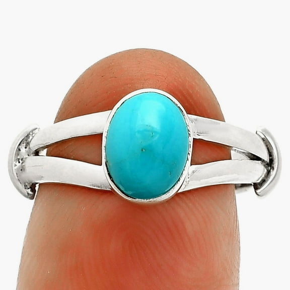 Sleeping Beauty Turquoise - USA 925 Sterling Silver Ring s.6 Jewelry R-1472 SDR233854