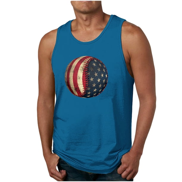 Tanques para Hombre de Verano Suelto Cuello Redondo de Algodón Poliéster Desgaste Casual, Camisa sin Mangas Deportivas de los Hombres para Diario Y Al Aire Libre