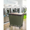 thumbnail image 4 of 320L Laundry Basket with Wheels, Extra Large Rolling Hampers for Clothing Organizer, Dirty Clothes Basket for Hote, Home, Closet, Dorm, Green, 4 of 14