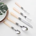 thumbnail image 4 of 4PCS Ivory Cream Cutlery Set, Stainless Steel with Detailed Handle, Traditional, Elegant, Vintage Style / Antique, 4 of 4
