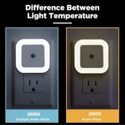 BN-LINK Night Light with Smart Sensor, Auto-On/Off, Dusk to Dawn Night Lights Plug into Wall 6-Pack, LED Night Lamp for Bedroom, Bathroom, Hallway, White