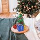 thumbnail image 5 of Mini árbol de Navidad con simulación de escena decorativa, regalo para árbol de Navidad, escena plegable y portátil, base de madera, diseño de 2 niveles, para dormitorio, materiales de alta, 5 of 9