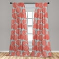 thumbnail image 5 of Ambesonne Tropical Curtains, Exotic Monstera Plantation, Pair of 28"x63", Pale Grey and Salmon, 5 of 5