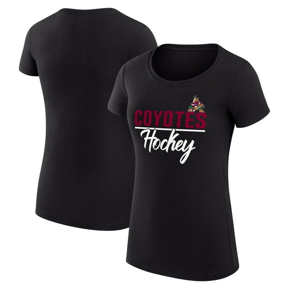 Women's G-III 4Her by Carl Banks Black Arizona Coyotes Super-Slim Fit Lightweight Team Sport T-Shirt