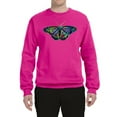 thumbnail image 2 of Wild Bobby, Colorful Rainbow Patterned Butterfly Animal Lover Unisex Crewneck Graphic Sweatshirt, Fuschia, 3XL, 2 of 3
