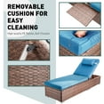 thumbnail image 3 of Wiilayok Outdoor Chaise Lounge Set of 2,Rattan Wicker Chaise Lounge with Adjustable Backrest, Outdoor Reclining Chairs for Garden Pool Backyard Deck,Blue, 3 of 8