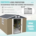 thumbnail image 5 of Villeston 8x12 FT Outdoor Storage Shed, Metal Tool Shed & Outdoor Storage with Lockable Doors & Air Vents for Backyard, Garden, or Patio,Brown, 5 of 6
