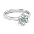 thumbnail image 2 of Daisy Flower 0.10 Cts Emerald 925 Sterling Silver Women Women Valentines Day Gifts Ring, 2 of 3