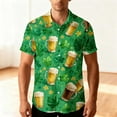 thumbnail image 4 of COSFO Mens Button Down Shirt Funny Short Sleeve St Patricks Day Tops Classic Fit Vacation Collared Mens Shirts, 4 of 8