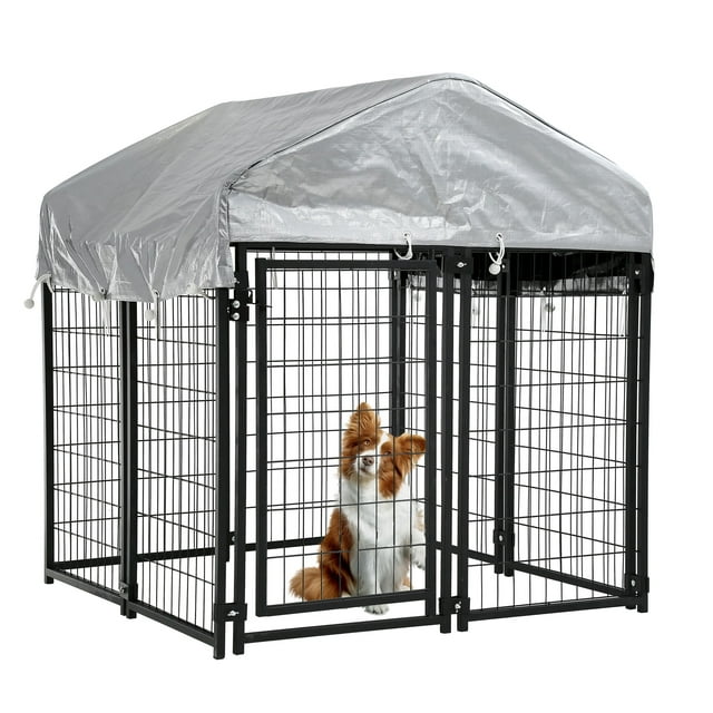 YRLLENSDAN 4 x 4 x 4.4 Ft Dog Kennel Outdoor Dog Pen Playpen House ...