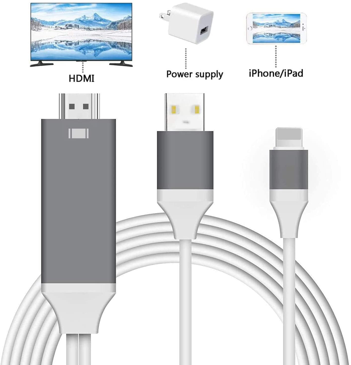 Compatible with iPhone to HDMI Adapter Cable, Phone to TV Cable,HDMI - Ver Ipad En Tv Con Cable Hdmi