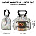 thumbnail image 5 of Pioneer Flower Floral Print Pattern Drawstring Lunch Bag Women - Drawstring Lunch Bag Insulated for Work Office - Stain-Resistant Large Lunchbags for Women with Multi-Pockets, 5 of 6