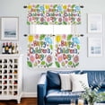 thumbnail image 2 of Spring Floral Kitchen Curtains Valances and Tiers Set of 3 Graffiti Sun Cloud Cartoon Letter Print Funny Tier Curtains and Valance with Rod Pocket for Small Windows, 27.5"x24", 2 of 9