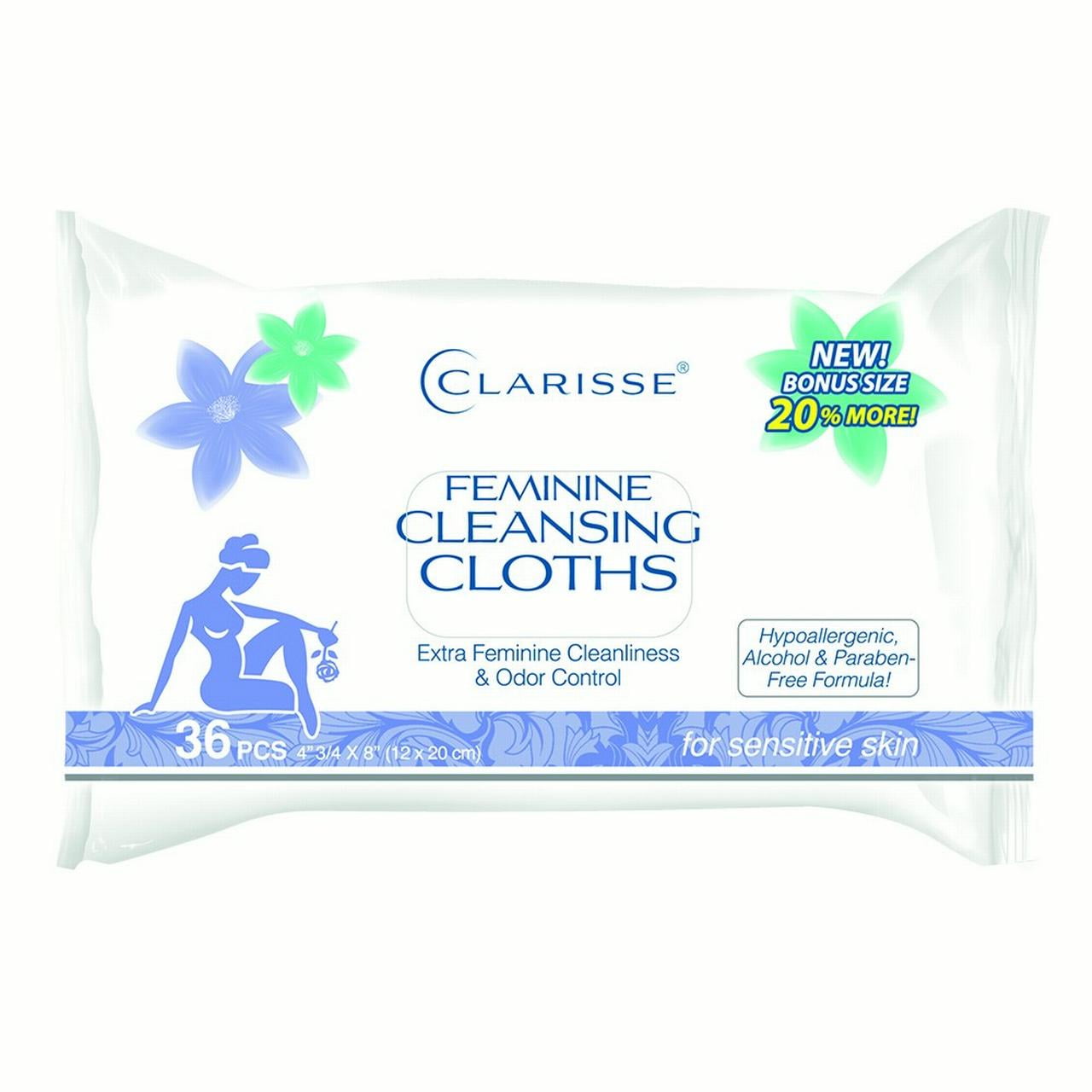 Clarisse Feminine Wipes, Intimate Cleansing, 36 Ct
