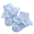 thumbnail image 3 of Cute Lace Flower Mesh Spring Summer Newborn Baby Socks Cotton Baby Girls Princess Bowknot Solid Color Anti Slip Socks 0-2 Years White M(1-2Years), 3 of 6