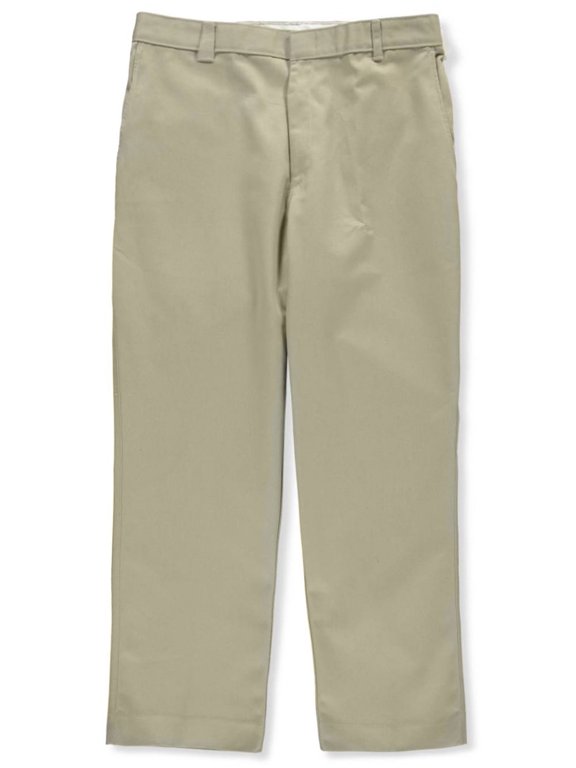 Boys Flat Front Pants (Prep Sizes 28" - 32") - khaki, 32w x 32l (Big Boys)