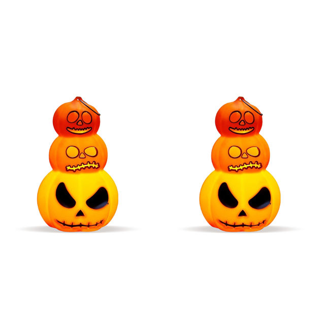 Lámpara Calabaza Halloween Iluminada Accesorios Linterna Juguete LED Calabazas Apiladas