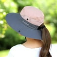 thumbnail image 2 of Sombrero de sol Safari con cola de caballo para mujer, sombrero de pescador para exteriores con protección UV de ala ancha, sombrero de pesca plegable para playa y verano Levamdar LRWJ321-2, 2 of 7