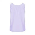 thumbnail image 4 of QLEICOM Women's Summer Basic Sleeveless Crewneck Casual Tank Tops Loose Shirts Pleated Solid Color Loose Fit Workout Yoga Vest Shirt Going Out Tee Pullover Blouses Purple L, 4 of 6