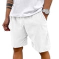 thumbnail image 3 of Dwelliawo Men's Corduroy Shorts Relaxed Fit Wide Leg Corduroy Shorts Beach Casual Elastic Waist Short with Pockets Drawstring Shorts Pant White S, 3 of 7