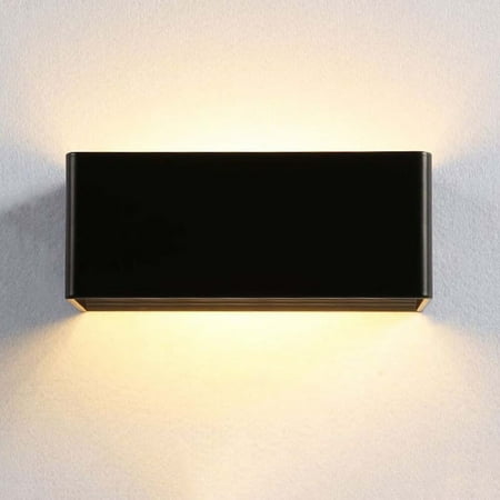 

Litfad LED Wall Lamp Rectangular Aluminum Macaron Style Wall Washer Sconce - 8 Black