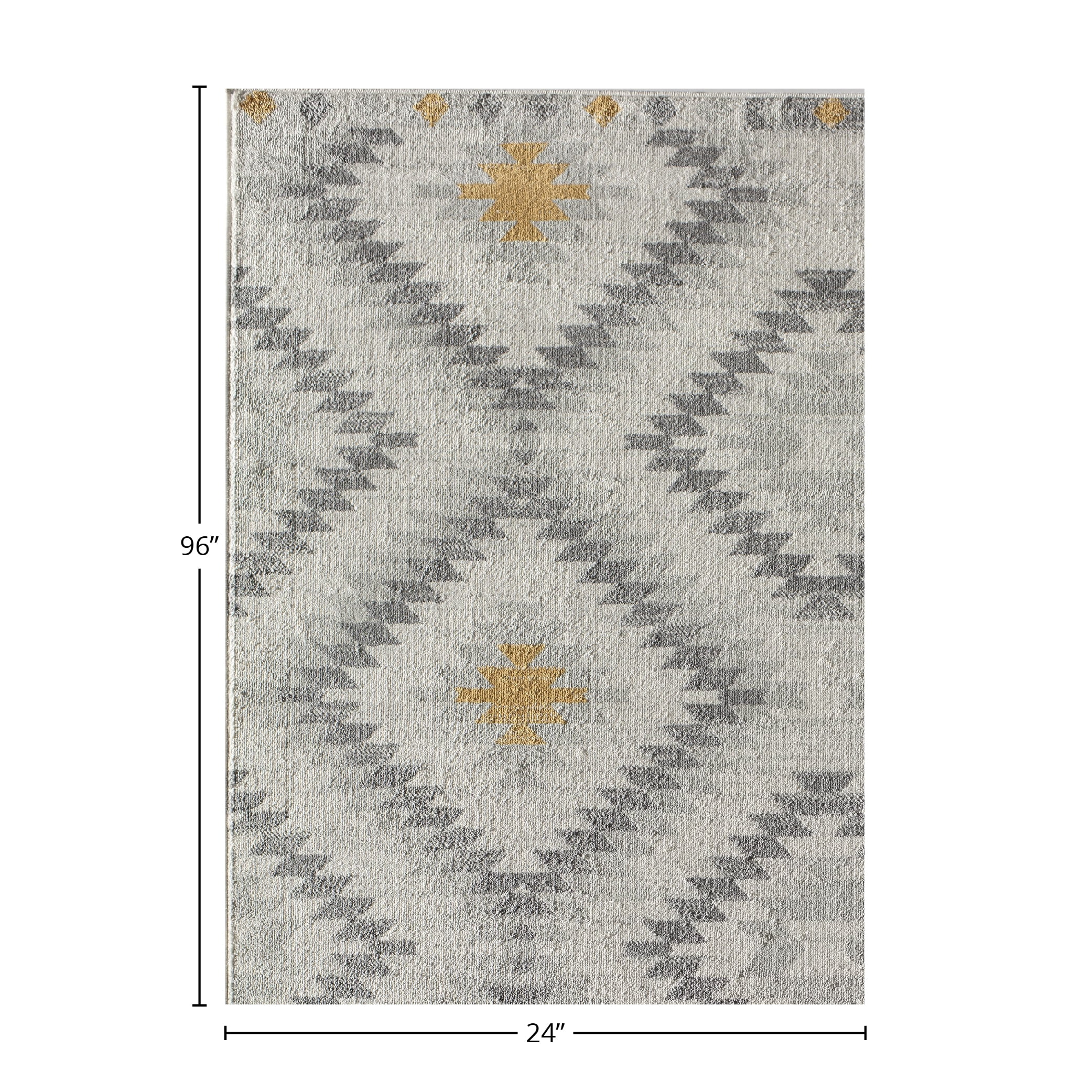 Soleil BR30D Kilim Flame Tribal Moroccan gray Area Rug, 2'x8'