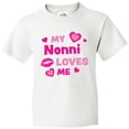 thumbnail image 3 of Inktastic Valentine's Day My Nonni Loves Me Hearts and Lips Youth T-Shirt, 3 of 5