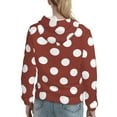 thumbnail image 7 of Salouo Maroon And White Polka Dot Pattern Hoodie Sweatshirts for Women, Autumn Pullover Hoodie Workout Sweat Women's Long Sleeve Preppy Sweatshirts-Small, 7 of 7
