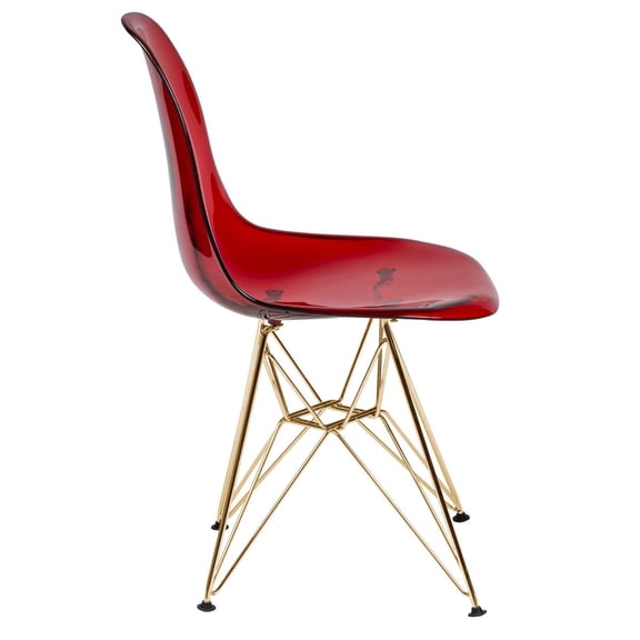 Ergode LeisureMod Cresco Molded Eiffel Side Chair with Gold Base