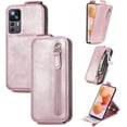 thumbnail image 2 of Zipper Wallet Case for Xiaomi 12T with Card Holder Slot, PU Leather Adjustable Kickstand Flip Handbag Phone Cover for Xiaomi 12T/12T Pro SDLL Rose Gold, 2 of 7