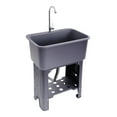 thumbnail image 2 of ChicHomey Gray Freestanding Utility Sink with 360° Rotating Faucet,Sanitation Station Indoor Outdoor Utility Sink  for Laundry/Kitchen/Multi-Purpose Cleaning, 2 of 14