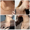 thumbnail image 3 of Lancharmed 14K Gold Plated Necklace for Men Glossy Heart Necklace Birthday Gift, 3 of 8