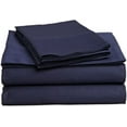 thumbnail image 2 of 1200 Threat Count 100 % Egyptian Cotton 4-Pcs Sheets for Cot Bunk Bed-Perfect for Narrow Twin/Cot Size/Rv Bunk/Guest Bed Replacement Deep 7-Inch Color Navy Blue Solid Cot Size Sheets- 25" X 75", 2 of 5