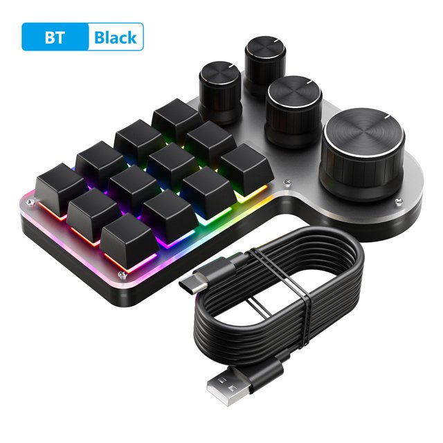 Teclado Personalizado Macro 12 Teclas 4 Perillas RGB USB Hugtrwg