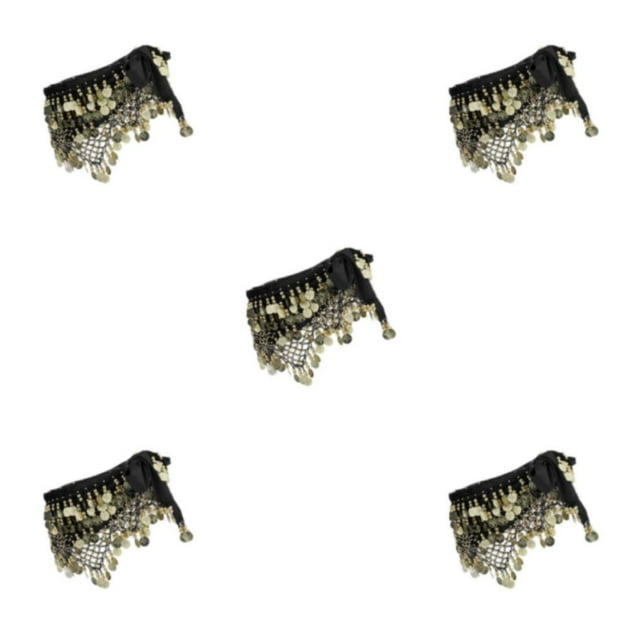 Thinsony Beautiful Belly Dance Waist Chain Intricate Black Gold 5Set