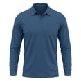 thumbnail image 2 of Trgacdwlo Mens Polo Shirt Breathable Long Sleeve Shirts for Men Quick Dry Sun Protection Golf Polo Shirts for Men with Pocket Dark Blue S, 2 of 9