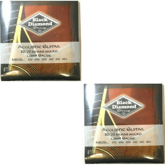 Black Diamond Guitar Strings 2-Pack Acoustic Light Brass Wound 12-53