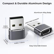 Gray USB to USB C Adapter 2 Pack,USB C Female to A Male Charger Type C Converter for Apple Watch Ultra iWatch 7 8 SE,iPhone 14 13 12 11 Plus Pro Max Mini,AirPods,iPad Air,Samsung Galaxy S23 S22