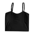 thumbnail image 4 of SHITINN Active Crop Women Lace Shelf Bra Camisoles Adjustable Spaghetti Strap Tank Tops Basic Layer, 4 of 5