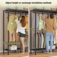 thumbnail image 4 of Exenoray 4-Column Closet Organizer System with Hanging Rods & Wire Shelves, Heavy Duty Metal Wardrobe Rack, Adjustable Storage Shelving Unit,76" W x 18" D x 77" H , Black, 4 of 6