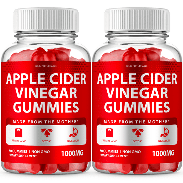 Apple Cider Vinegar Gummies With The Mother (120 Gummies, 2 Bottles ...