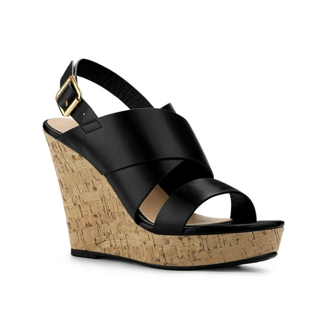 BLISSFUL STEP Sandales Compensées à Talons Compensés pour Femmes avec Bride à la Cheville