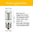 thumbnail image 6 of Ruiandsion E17 LED Bulb,1W (Equivalent 20W) Daylight White 6000K 200LM 110-130V for Ceiling Fan Refrigerator Oven Range Hood Light,3-Pack, 6 of 10