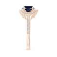 thumbnail image 3 of ANGARA Natural Aeon 1.6 ct Blue Sapphire 3 Stone Engagement Ring in 14K Rose Gold for Women (Size-7mm) | September Birthstone, Anniversary, Jewelry Gift for Women | Natural Sapphire Ring, 3 of 10