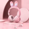 thumbnail image 3 of Cute Wireless Headphs Rabbit Cartoon Foldable for Kids Adults Cell Phs Pink, 3 of 8