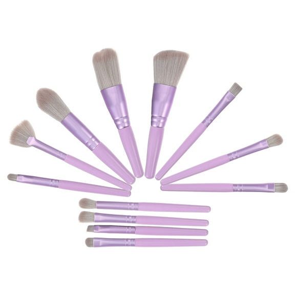 LITINKIMI Smooth Makeup Application 12 Brushes Purple Nylon Makeup Brush Set 1Set