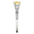 thumbnail image 3 of Clara Pucci 14K White Gold 1.97ct Yellow Three-Stone Ring for Women, 3 of 8