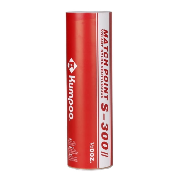 Kumpoo S 300 Match Point Volant Nylon Badminton Shuttlecock / Durable & Longue Durée, Blanc Lot de 6
