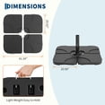 thumbnail image 4 of 220 lb Capacity Patio Umbrella Base, Heavy Duty Design with Adjustable Pole Adapter – Fits 1.5" to 2.1" Poles for 7.5-11 FT Umbrellas, Corrosion & Wind Resistant for Outdoor Patio, 4 of 7